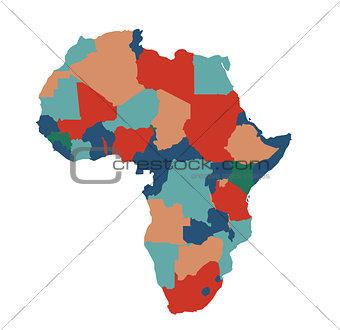 Africa map vector illustration art on white background