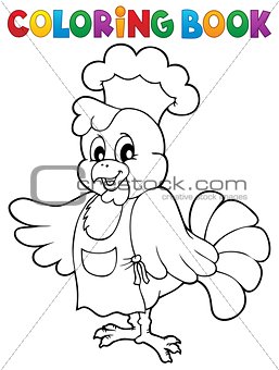 Coloring book chicken chef