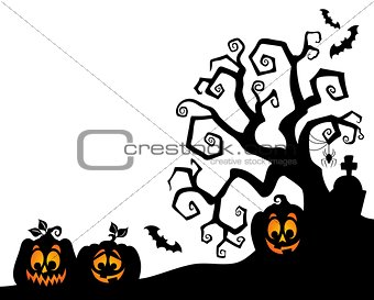 Halloween tree silhouette theme 2