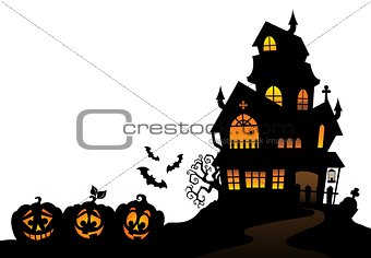 Haunted house silhouette theme image 4