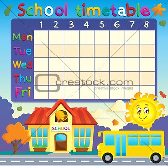 School timetable with school and bus