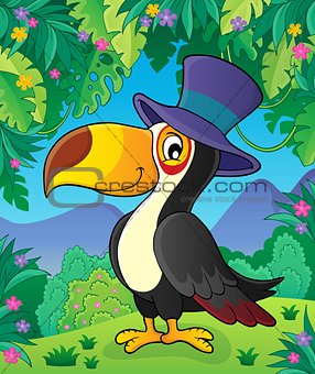 Toucan with hat theme image 2