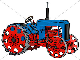 Vintage blue tractor