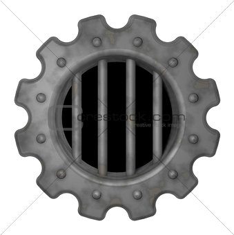 gear wheel prison window - 3d rendering