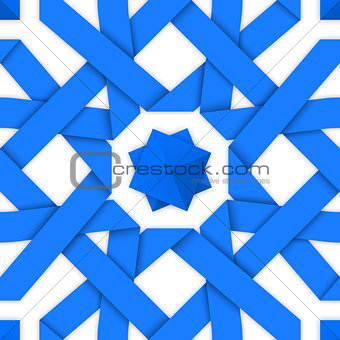 Vector seamless pattern with blue crossed stripes