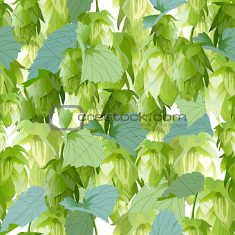 Hops leaves seamless background