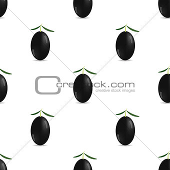 Black Olives Seamless Pattern