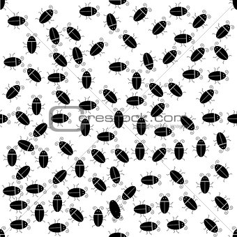 Silhouettes of Bugs Seamless Pattern.