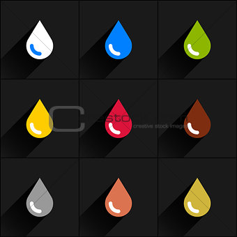 Drop icon set in simple flat style
