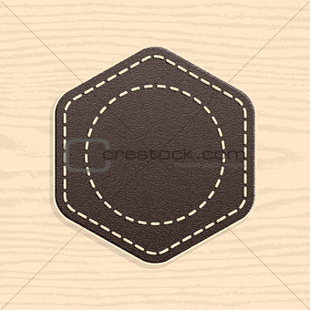 Blank leather badge in retro vintage style
