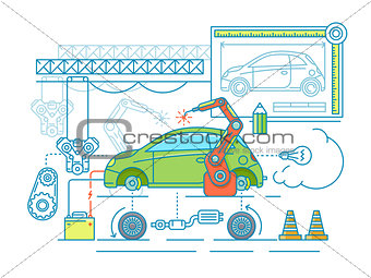 Vehicle assembling flat design
