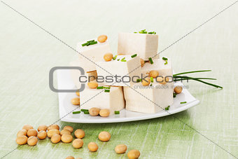 Tofu and soybeans.