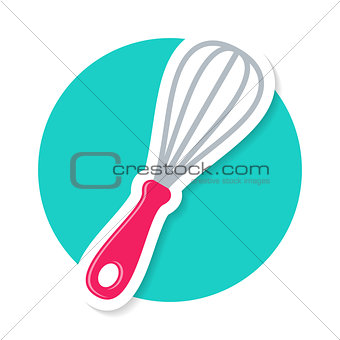 Colorful vector whisk icon