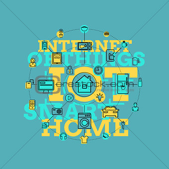 Smart Home And Internet Of Things Line Art