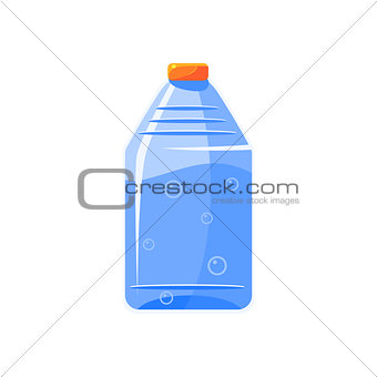 Plastic Bottle With Clear Water Simplified Icon