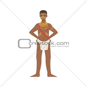 Man In Loincloth From African Native Tribe