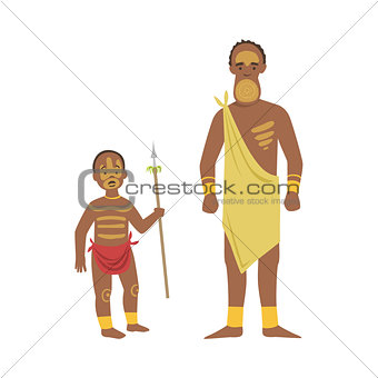 Man And Boy From African Native Tribe