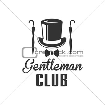 Gentleman Club Label Design With Umbrella