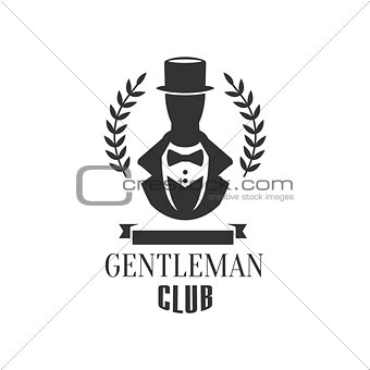 Gentleman Club Label Design With Man Silhouette