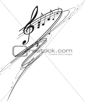 Notes and treble clef