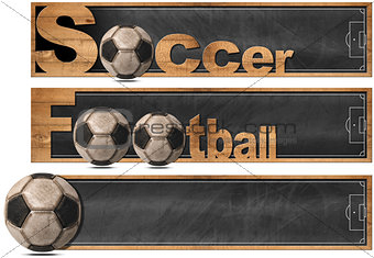 Soccer and Football - Three Banners isolated