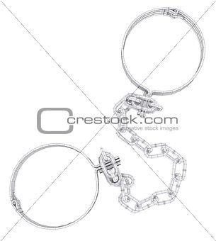 Wire-frame white shackles