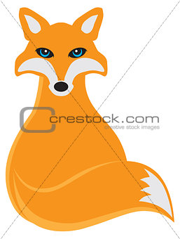 Fox Sitting Illustration