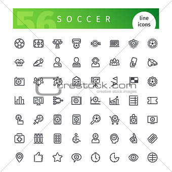 Soccer Line Icons Set