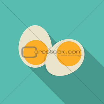 Breakfast Boiled Eggs Icon in Modern Flat Style Vector Illustrat