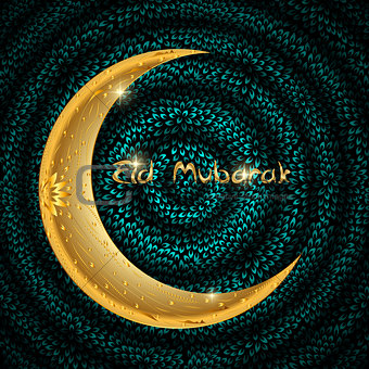 Vector Illustration of Beautiful Greeting Card Design  Eid Mubar