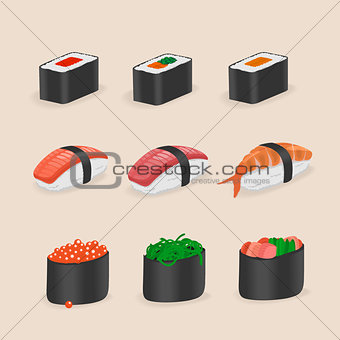Japanese Food Sushi and rolls