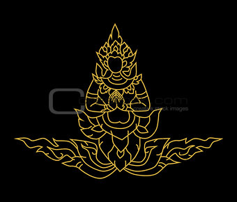 Gold angel Thai art