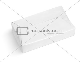 Spread butter wrap box package isolated on white