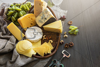 Various types of cheese set