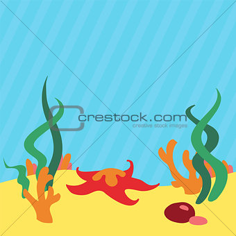 Underwater landscape background with place for your text.