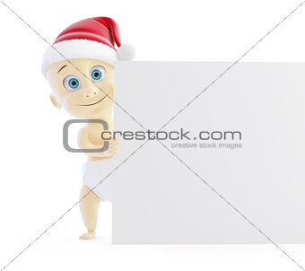 baby santa hat form on a white background