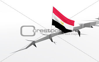 egypt flag crack in the ground