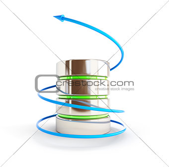 database arrow in a spiral