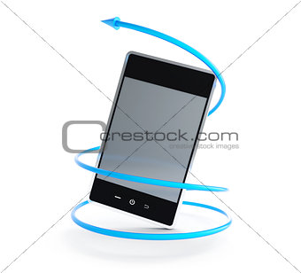 mobile phone arrow in a spiral