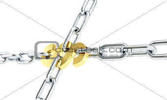 Paragraph chain links isolated on a white background