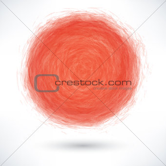 Red brush stroke in the form of a circle