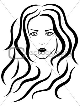 Abstract female portrait outline