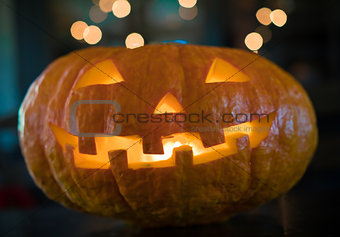 Halloween pumpkin on a gray background