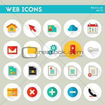 Trendy detailed web icon set
