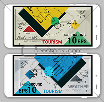 Tourism ad Weather line headers