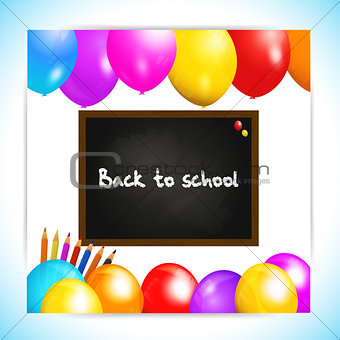 Back to school balloons panel background