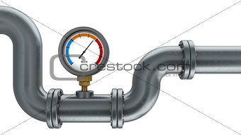manometer and pipe