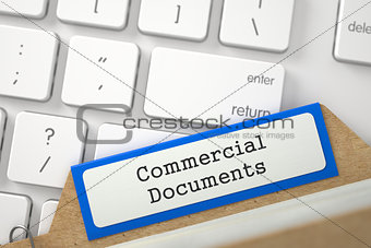 Folder Index with Inscription Commercial Documents.