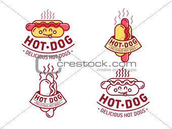 Hot-dog fast food logo