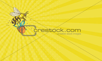 Business card Bee Carrying Honey Pot Drawing
